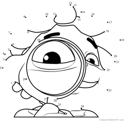 Sid with Magnifying Glass Dot to Dot Worksheet
