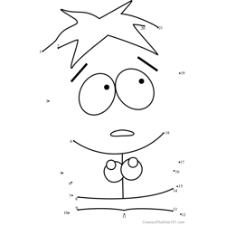 Butters from South Park Dot to Dot Worksheet