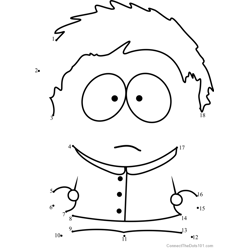 Clyde Donovan from South Park Dot to Dot Worksheet