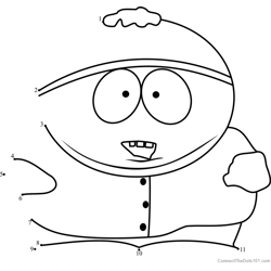 Eric Cartman from South Park Dot to Dot Worksheet
