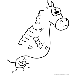 Mystery the Seahorse Dot to Dot Worksheet
