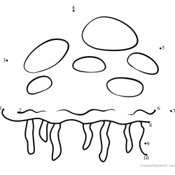 Queen Jellyfish Dot to Dot Worksheet