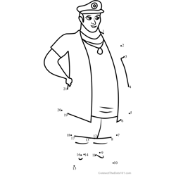 Captain Ron from Stoked Dot to Dot Worksheet