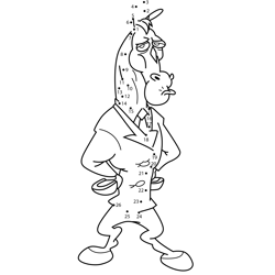 Mr. Horse Wearing Suit The Ren & Stimpy Show Dot to Dot Worksheet