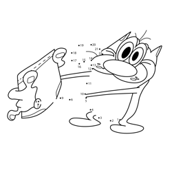 Stimpy and his Underwear The Ren & Stimpy Show Dot to Dot Worksheet