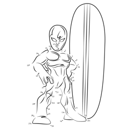 Silver Surfer The Super Hero Squad Show Dot to Dot Worksheet
