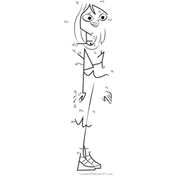 Courtney from Total Drama Dot to Dot Worksheet