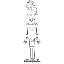 Gerry from Total Drama Dot to Dot Worksheet