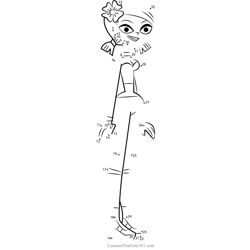 Zoey from Total Drama Dot to Dot Worksheet
