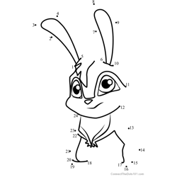 Kiko the Bunny Winx Club Dot to Dot Worksheet