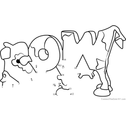 Cow from WordWorld Dot to Dot Worksheet