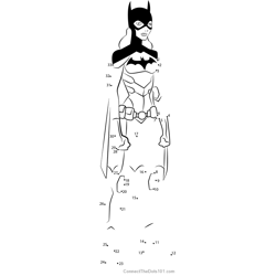 Batgirl from Young Justice Dot to Dot Worksheet