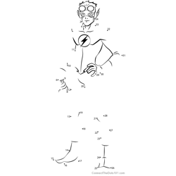 Kid Flash from Young Justice Dot to Dot Worksheet