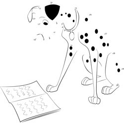 101 Dalmatians Dog Dot to Dot Worksheet