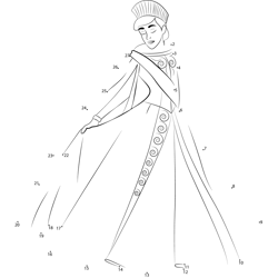 Anastasia Princess Costume Dot to Dot Worksheet