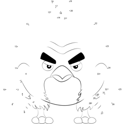 Angry Bird 3 Dot to Dot Worksheet