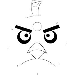 Black Angry Birds Dot to Dot Worksheet