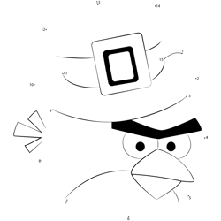 Hal Angry Bird Dot to Dot Worksheet