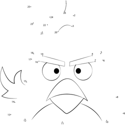 Yellow Angry Birds Dot to Dot Worksheet