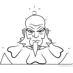 Iroh from Avatar The Last Airbender Dot to Dot Worksheet