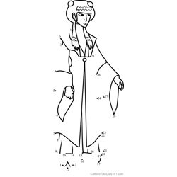 Mai from Avatar The Last Airbender Dot to Dot Worksheet