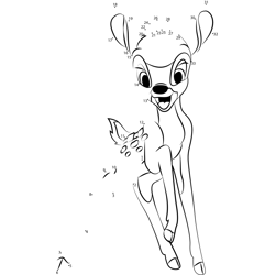 Happy Bambi Dot to Dot Worksheet