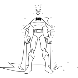 Standing Batman Dot to Dot Worksheet