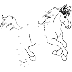 Cute Bella Sara Moonfairies Horse Dot to Dot Worksheet