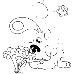 Baby Blues Clues Smelling Flower Dot to Dot Worksheet