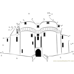 Moschnye Steny Castle Dot to Dot Worksheet