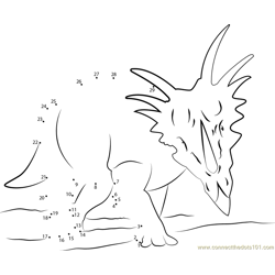Styracosaurus dinosaur Dot to Dot Worksheet