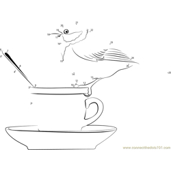 Chickadee Teatime Dot to Dot Worksheet