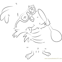 Chicken Little with Spoon Dot to Dot Worksheet