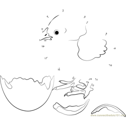 Baby Chicks Out of Egg Dot to Dot Worksheet