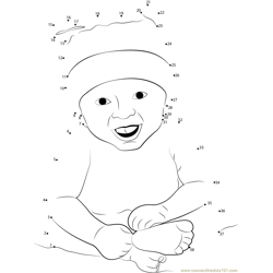 Cute Little Children Dot to Dot Worksheet