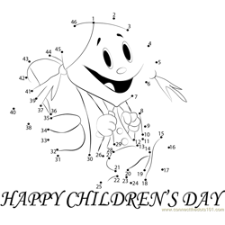 Funny Childrens Day Dot to Dot Worksheet