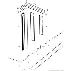 Chimney Button Brick Dot to Dot Worksheet