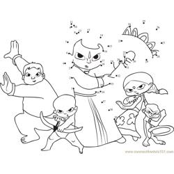 Chota Bheem Team Dot to Dot Worksheet
