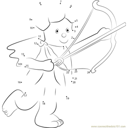 Angel with Bow and Arrow Dot to Dot Worksheet