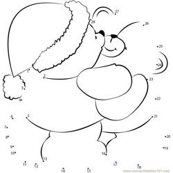 Christmas Bear Hug Dot to Dot Worksheet