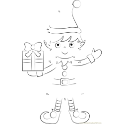 Christmas Elf Dot to Dot Worksheet