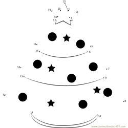 Christmas Tree Big Dot to Dot Worksheet