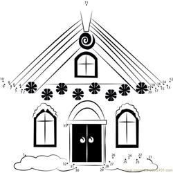 Christmas home decoration Dot to Dot Worksheet