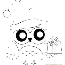 Merry Xmas Owl Dot to Dot Worksheet