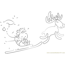 Reindeer Christmas Dot to Dot Worksheet