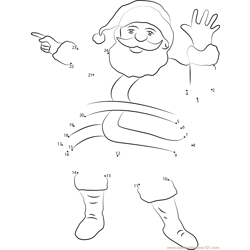 Santa Claus Happy Dot to Dot Worksheet