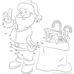Santa Give me Gift Dot to Dot Worksheet