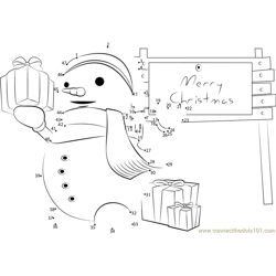 Snowman Merry Christmas Dot to Dot Worksheet