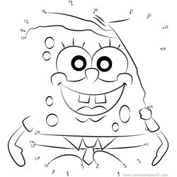 Sponge Bob Christmas Dot to Dot Worksheet