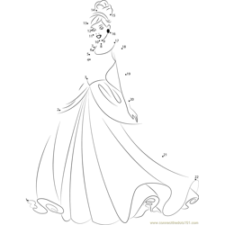 Cinderella Disney Princess Dot to Dot Worksheet